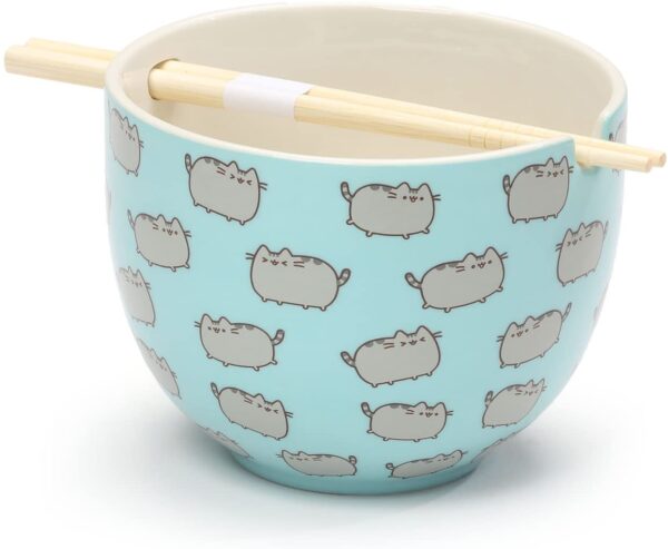 Pusheen Rice Bowl w/ Chopsticks